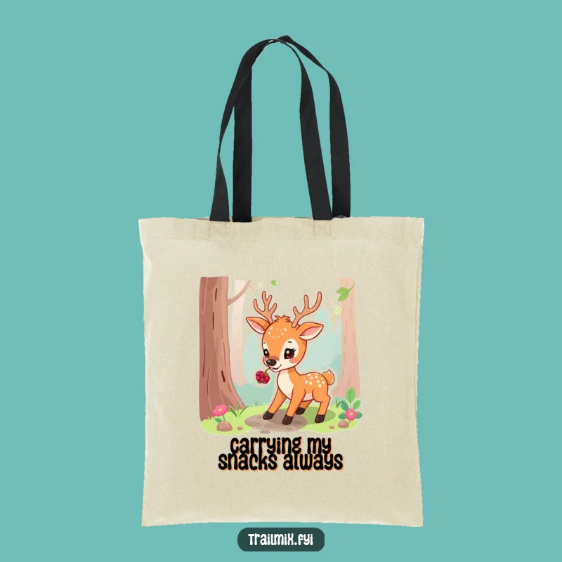 Funny Playful Deer Tote Bag: Forest Treat Bag, Ideal Funny Gift for Shoppers