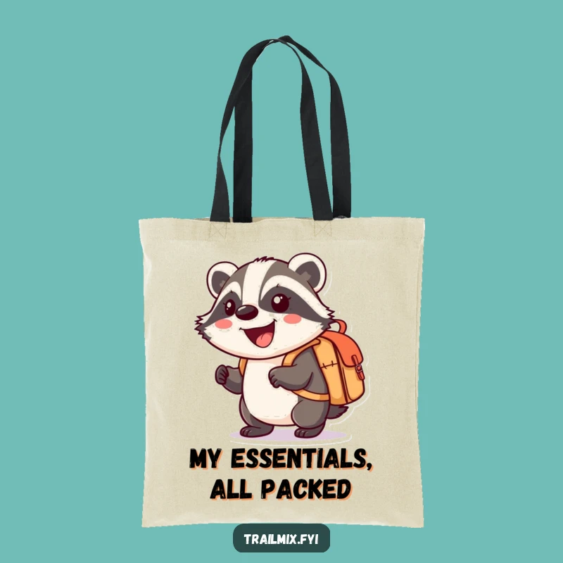 Funny Badger Explorer Tote Bag - Durable Cartoon Travel Gift